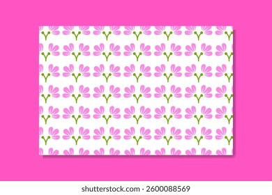 seamless pattern of pink blooming flowers for interior design