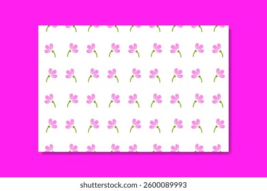 seamless pattern of pink blooming flowers for home interior design