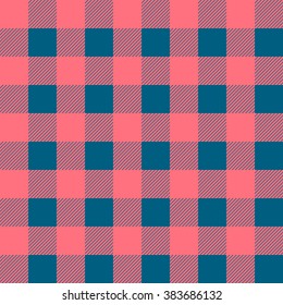 Seamless pattern. Pink blue plaid. Pattern In swatch.
