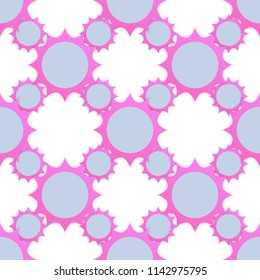 Seamless pattern lot of pink blue vector paper sun pictogram with realistic shadows. High quality template illustration for T-shirt prints web app.  