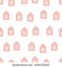 Nahtloses Muster mit rosa Boho Haus