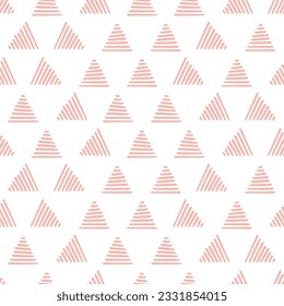 Seamless pattern with pink boho triangles