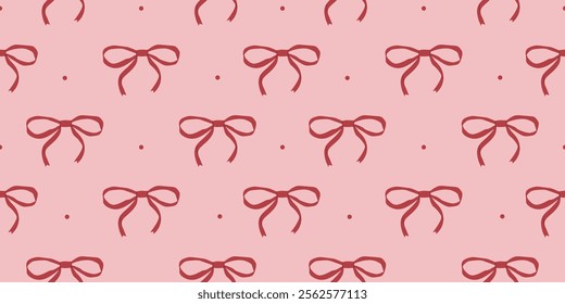 Seamless pattern with pink bow knots