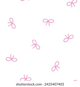Seamless pattern with pink bow tie