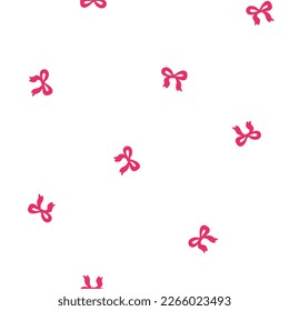 Seamless pattern with pink bows