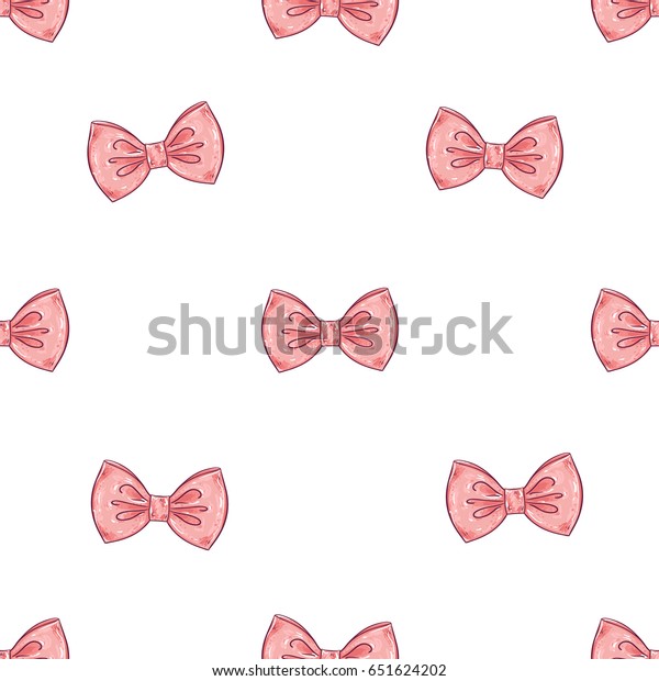 Seamless Pattern Pink Bows Isolated On Stock Vector (Royalty Free ...