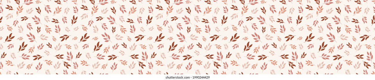 Seamless pattern with pink and brown plants