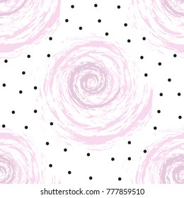 Seamless pattern with pink brush strokes  abstract background 
