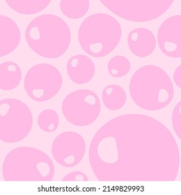 Seamless pattern with pink bubbles