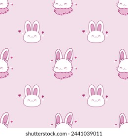seamless pattern with pink bunnys