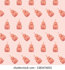 Seamless pattern of pink cake.  - Illustration