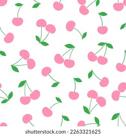 seamless pattern pink Cherry vector illustration