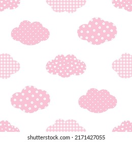 Ilustración vectorial de ornamento de nube rosa sin foco