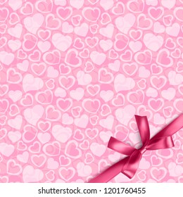 Seamless pattern of pink color with hearts, can be used as decoration for wedding invitations or as Wallpaper for girl's room, vector illustration