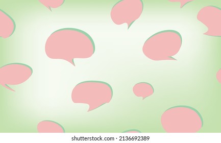 fondo del banner de la plantilla de pensamiento de balón de conversación de la burbuja de la palabra del símbolo del mensaje de color rosa del patrón transparente