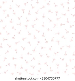 Seamless pattern with pink dandelion