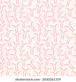 Seamless pattern with pink decorative bows on a light background. Cute and feminine vector design, perfect for gift wrap, greeting cards, fabric, and decoration.