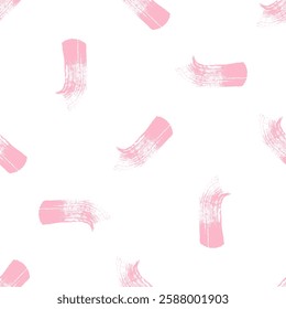 Seamless pattern with pink delicate hand-drawn ink strokes. Minimalistic wallpaper.	