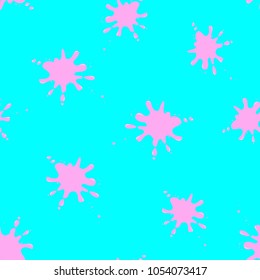 seamless pattern of pink drops on a turquoise background, vector illustration