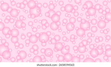 Seamless pattern with pink drops. Pink water background. Magic water drops wallpaper.