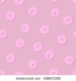 Seamless pattern. Pink embossed push buttons on the pink background