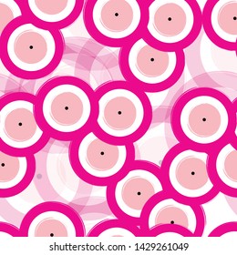 seamless pattern with pink evil eyes vector