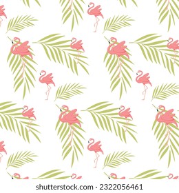 seamless pattern with pink flamingos. seamless pattern with flamingo. vector illustration