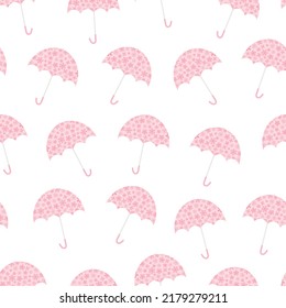 Seamless pattern pink floral umbrella vector illustration