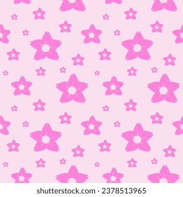 Seamless pattern with pink flower use for background design, print, social networks, packaging, textile, web, cover, banner and etc.