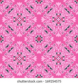 Seamless pattern pink flower vector design