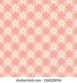 Seamless pattern of pink flowers