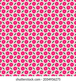 seamless pattern with pink flowers