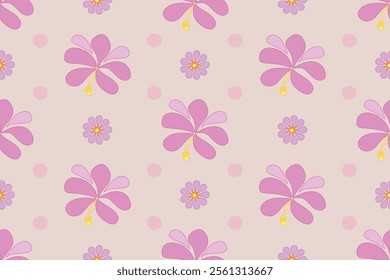 seamless pattern with pink flowers