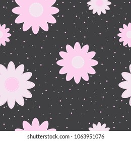 Seamless pattern with pink flowers  background vector for design
