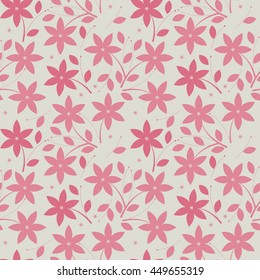 Seamless pattern with pink flowers can be used for wallpaper, cards, web pages, textile, linen, tile and more creative designs.