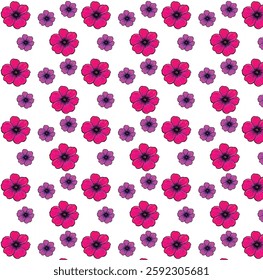 seamless pattern, pink flowers, floral design, simple flower, minimalist pattern, cute background, digital paper, fabric print, kids pattern, pastel flowers, girly design, spring theme, botanical art,
