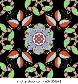Seamless pattern with pink flowers. Floral watercolor seamless background. Vector textile print for bed linen, jacket, package design, fabric and fashion concepts.