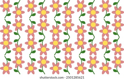 Modelo inconsútil con las flores rosadas, modelo inconsútil con las flores rosadas con el estilo verde de la repetición de las hojas, diseño repleto de la Imagen para la impresión de la tela