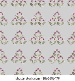 Patrón sin foco con flores rosas sobre un fondo gris. Se puede usar para servilletas, papel envolvente, tela, mantel, cortinas, como fondo, para el embalaje.