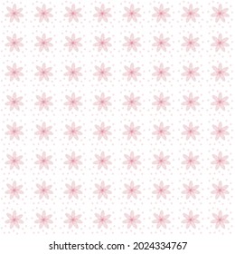 seamless pattern of pink flowers on white background