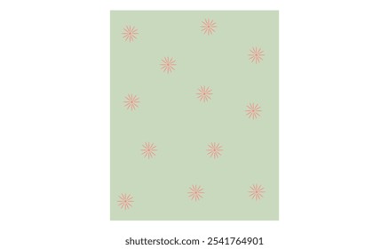 Seamless pattern of Pink flowers on a green background for use.