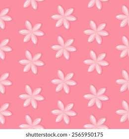 Seamless Pattern of Pink Flowers on a Pink Background for Decorative and Design Use