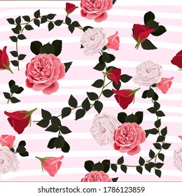 Seamless pattern of pink flowers roses. A pattern for printing, Fashion and wallapaper