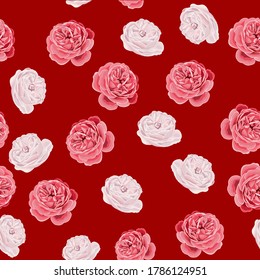 Seamless pattern of pink flowers, roses. A pattern for printing, Fashion and wallpaper