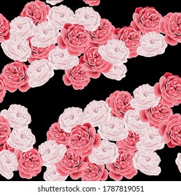 Seamless pattern of pink flowers roses. A pattern for printing, Fashion and wallapaper