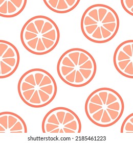 Patrón sin foco con rodajas de pomelo rosas.