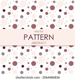 Seamless pattern, pink, gray and cream circles on a white background, vector minimalistic children's print, packaging paper design, fabrics
