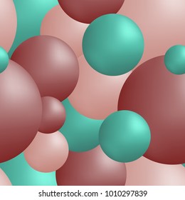Seamless pattern pink and green balls, vector