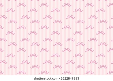 Patrón sin fisuras con arcos dibujados a mano en color rosa sobre fondo de rayas – lindo diseño femenino para tela, papel de regalo y papelería digital