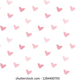 Seamless Pattern with Pink Heart Design on White Background